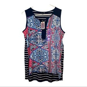 Women’s RXB Sleeveless Stretchy Top, Paisley Print Combo, Size S